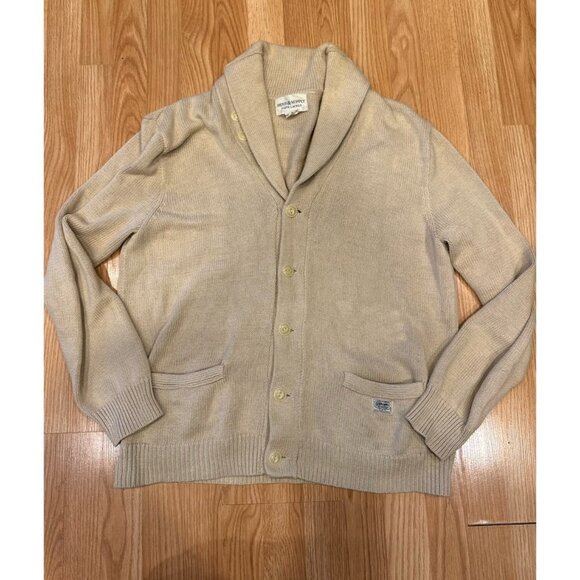 Denim & Supply Ralph Lauren Shawl Collar Cardigan Sweater Beige Cotton Men L - Picture 1 of 4